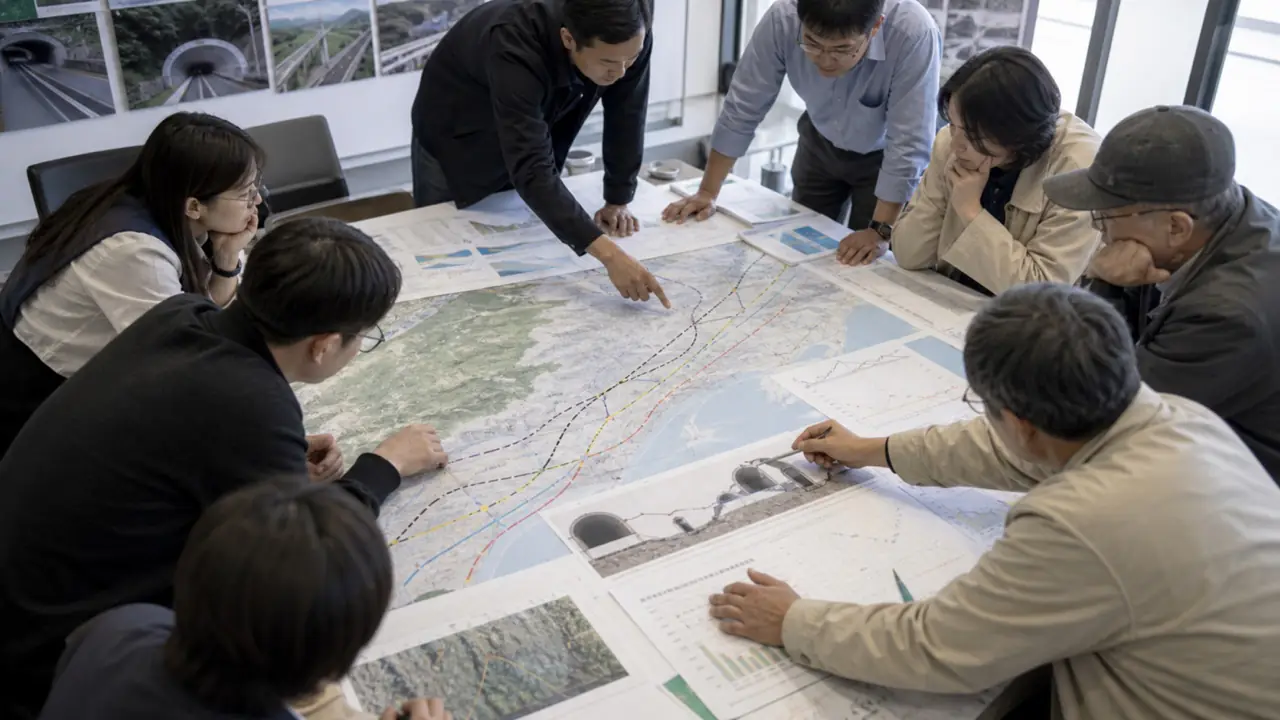宜蘭平原、高鐵與政策文件非實景示意圖