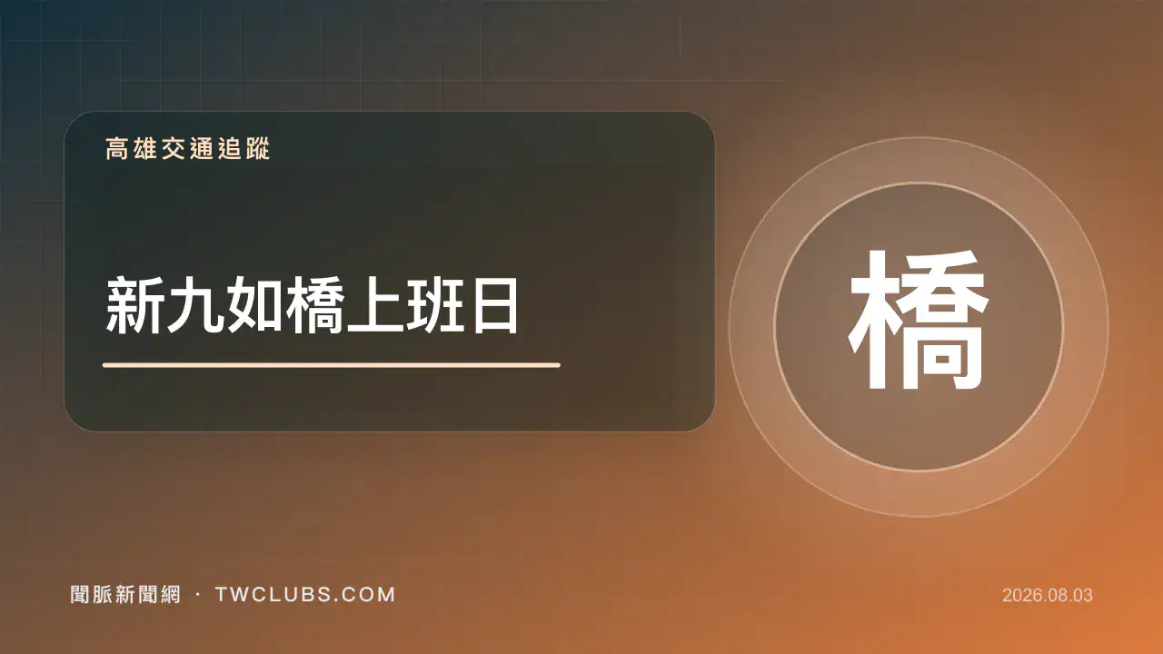 藍橘色交通圖卡標示高雄新九如橋、提前通車與上班日動線